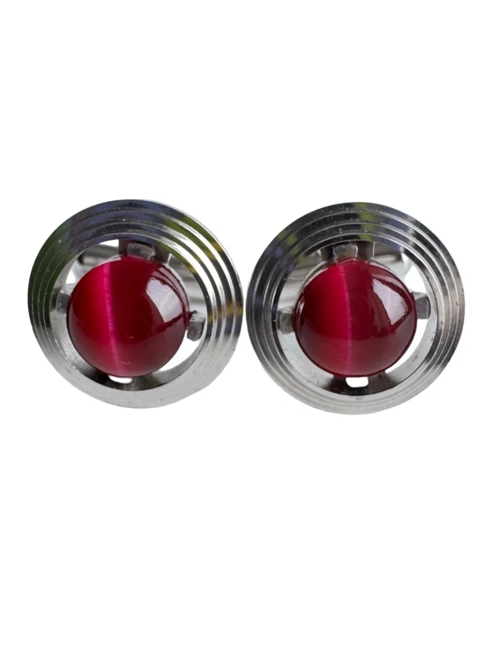 Vintage Red Oval Cufflinks Lot 5 Pairs Cabochon Mens Formal Jewelry Groom Gift